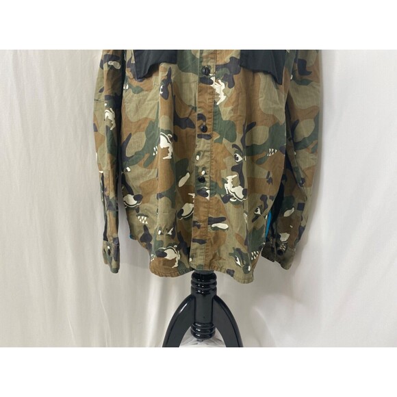 LRG Wovens Collection Mens Size Large Shirt Green Wolfland Button Down Camo - Picture 5 of 16